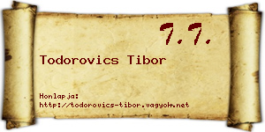 Todorovics Tibor névjegykártya